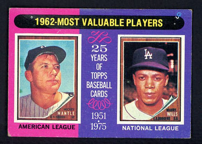 1975 Topps Baseball #200 Mickey Mantle Maury Wills VG-EX 511349