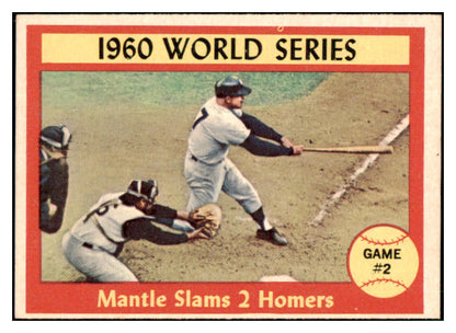 1961 Topps Baseball #307 World Series Game 2 Mickey Mantle EX-MT 511410