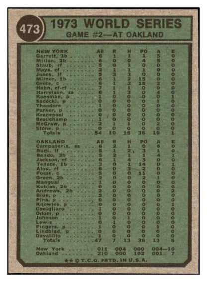 1974 Topps Baseball #473 World Series Game 2 Willie Mays EX-MT 511456