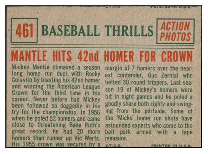 1959 Topps Baseball #461 Mickey Mantle IA Yankees EX-MT 512692