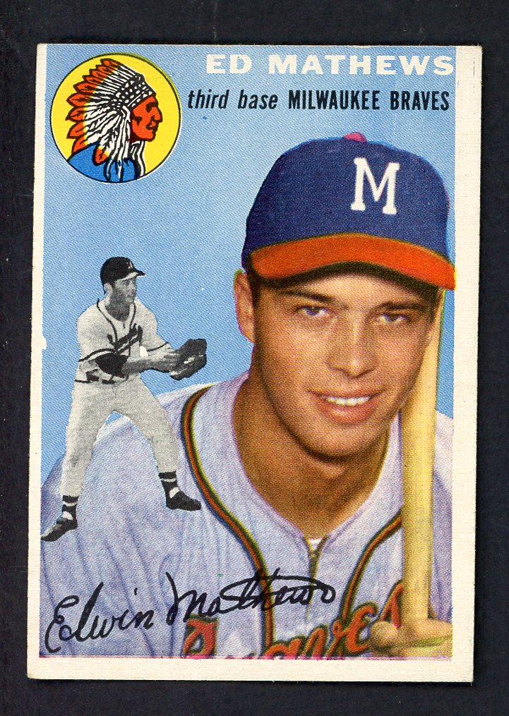 1954 Topps Baseball #030 Eddie Mathews Braves EX+ 512905