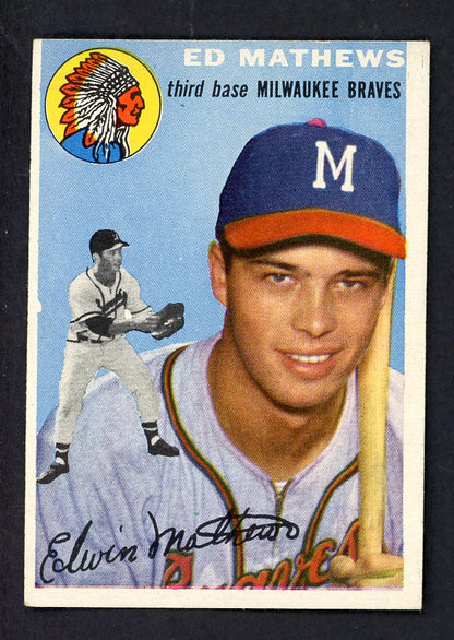 1954 Topps Baseball #030 Eddie Mathews Braves EX+ 512905