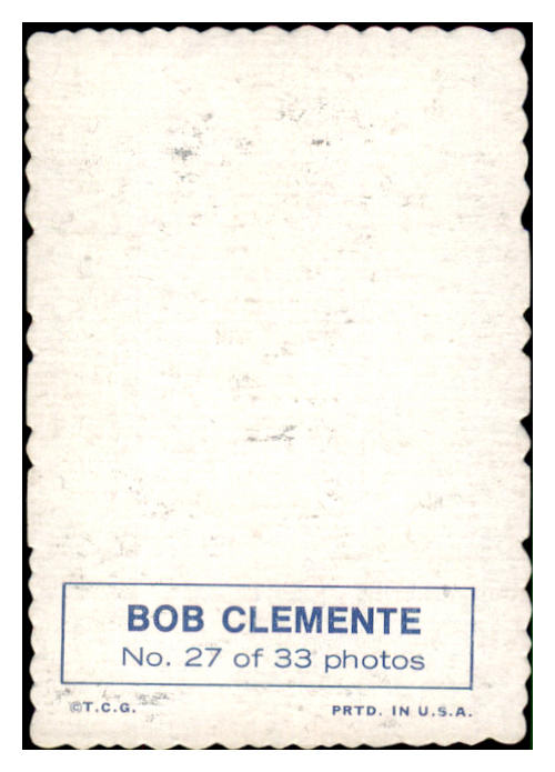 1969 Topps Baseball Deckle Edge #027 Roberto Clemente Pirates EX-MT 513009