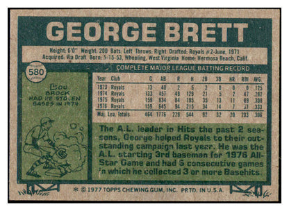 1977 Topps Baseball #580 George Brett Royals EX 513312