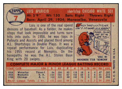 1957 Topps Baseball #007 Luis Aparicio White Sox VG-EX 513452