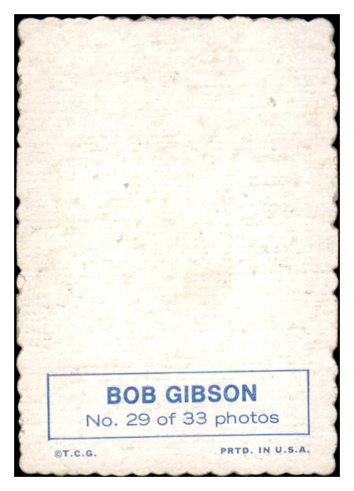 1969 Topps Baseball Deckle Edge #029 Bob Gibson Cardinals EX 513578