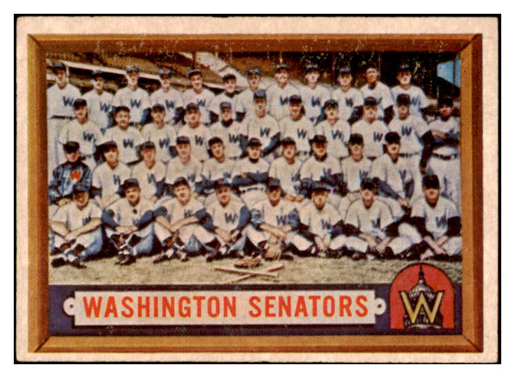 1957 Topps Baseball #270 Washington Senators Team EX 514490
