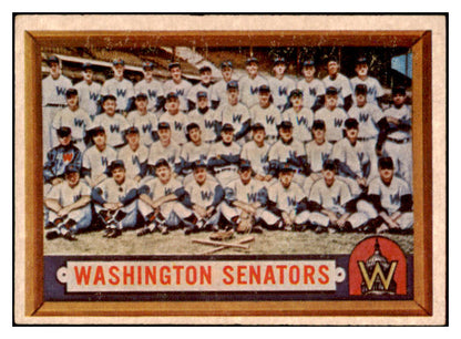 1957 Topps Baseball #270 Washington Senators Team EX 514490
