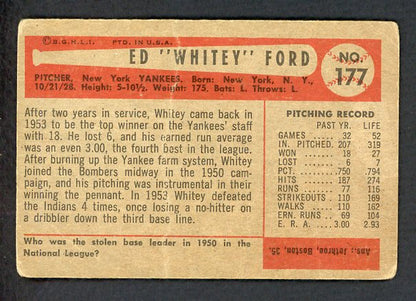 1954 Bowman Baseball #177 Whitey Ford Yankees FR-GD 515029
