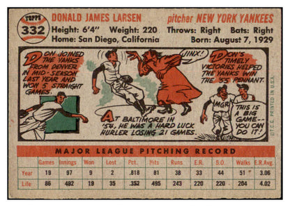 1956 Topps Baseball #332 Don Larsen Yankees EX-MT 515088