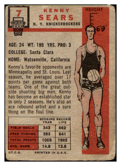 1957-58 Topps Basketball #007 Kenny Sears Knicks FR-GD 515238