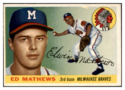 1955 Topps Baseball #155 Eddie Mathews Braves EX-MT 515589