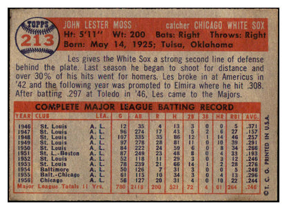 1957 Topps Baseball #213 Les Moss White Sox EX-MT 516231