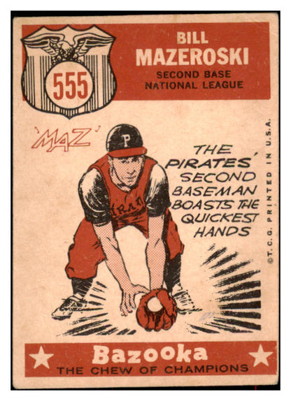 1959 Topps Baseball #555 Bill Mazeroski A.S. Pirates VG-EX 516636