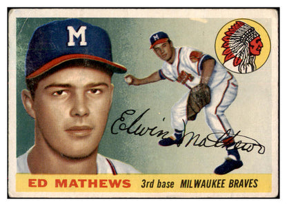 1955 Topps Baseball #155 Eddie Mathews Braves GD-VG 516728