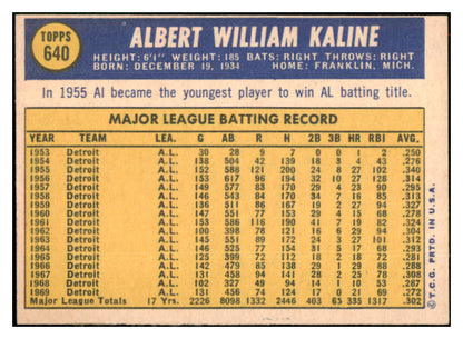 1970 Topps Baseball #640 Al Kaline Tigers EX-MT/NR-MT 517088