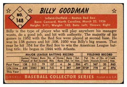 1953 Bowman Color Baseball #148 Billy Goodman Red Sox VG 517164
