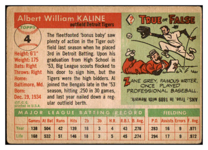 1955 Topps Baseball #004 Al Kaline Tigers Good 517177