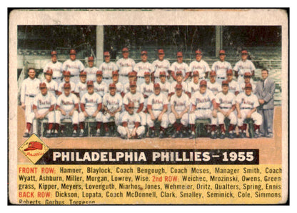 1956 Topps Baseball #072 Philadelphia Phillies Team Good Dated 517208