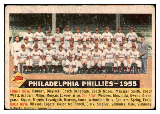 1956 Topps Baseball #072 Philadelphia Phillies Team Good Dated 517208