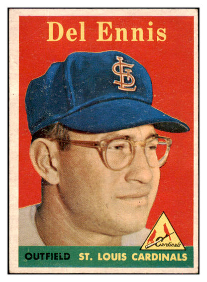 1958 Topps Baseball #060 Del Ennis Cardinals VG-EX Yellow Letter 517421