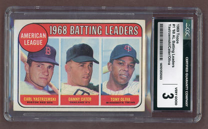 1969 Topps Baseball #001 A.L. Batting Leaders Yastrzemski CGC 3 VG 517747