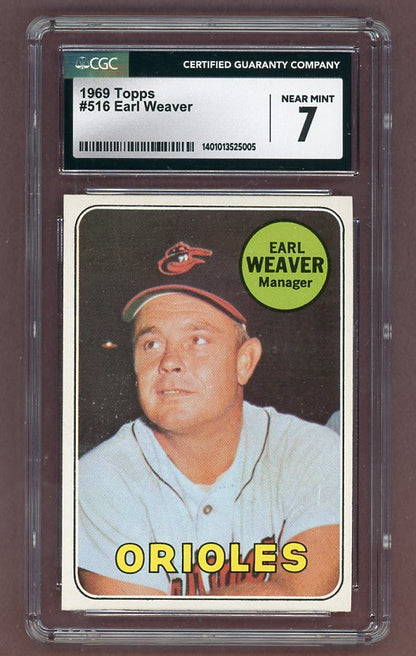 1969 Topps Baseball #516 Earl Weaver Orioles CGC 7 NM 517758