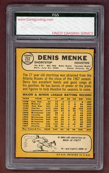1968 Topps Baseball #232 Denis Menke Astros FGS 6 EX-MT 517868