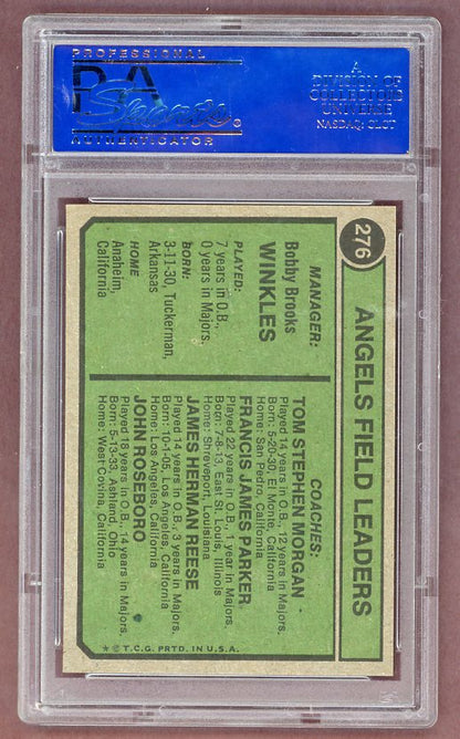 1974 Topps Baseball #276 Bobby Winkles Angels PSA 7 NM 518054