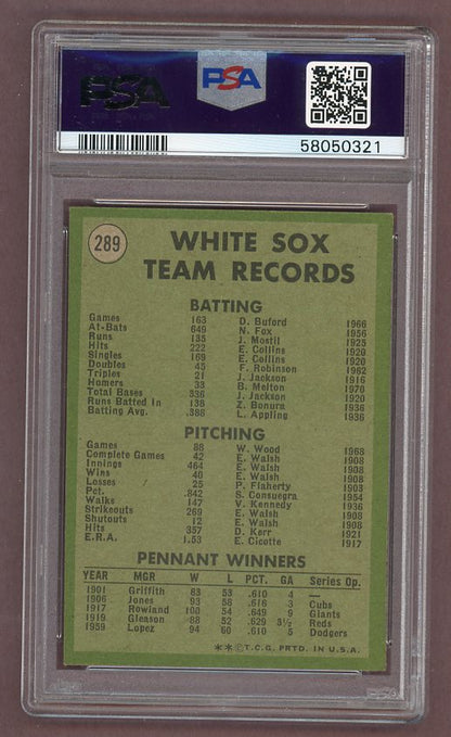 1971 Topps Baseball #289 Chicago White Sox Team PSA 5 EX 518305