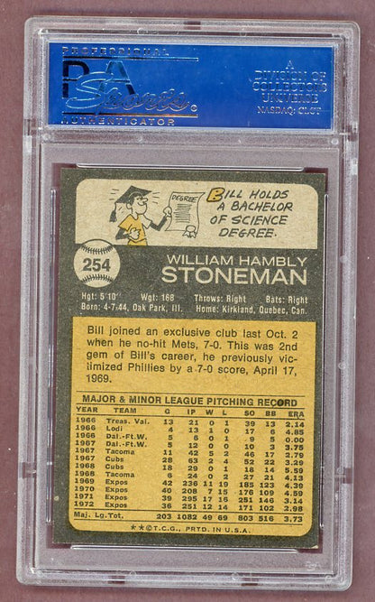 1973 Topps Baseball #254 Bill Stoneman Expos PSA 8 NM/MT 518342