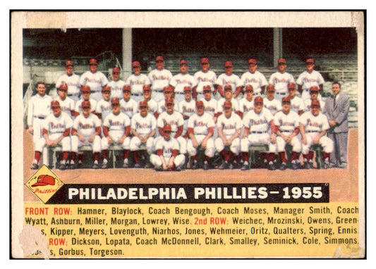 1956 Topps Baseball #072 Philadelphia Phillies Team Fair Dated 518927