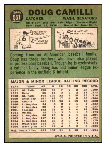 1967 Topps Baseball #551 Doug Camilli Senators NR-MT 519267