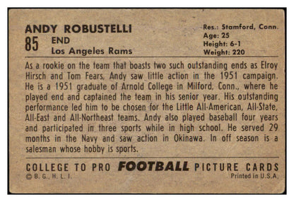 1952 Bowman Large Football #085 Andy Robustelli Rams VG-EX 519425