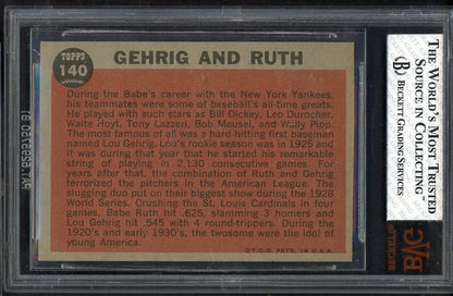 1962 Topps Baseball #140 Babe Ruth Lou Gehrig BVG 6 EX-MT 519831