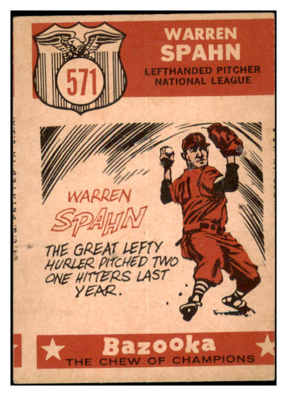 1959 Topps Baseball #571 Warren Spahn A.S. Braves Good 519879