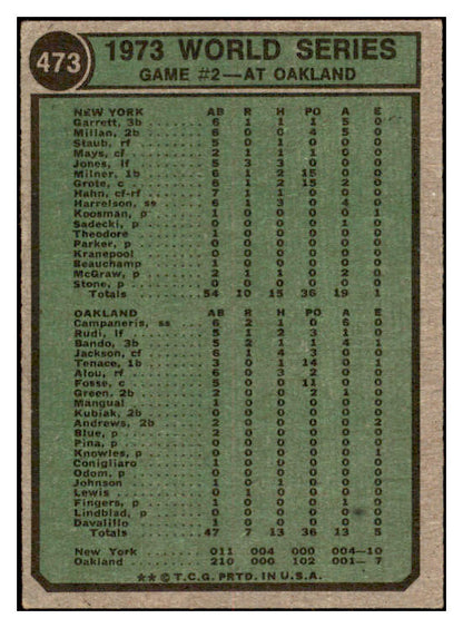 1974 Topps Baseball #473 World Series Game 2 Willie Mays VG-EX 520327