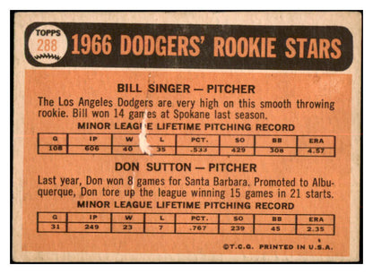 1966 Topps Baseball #288 Don Sutton Dodgers FR-GD 520352