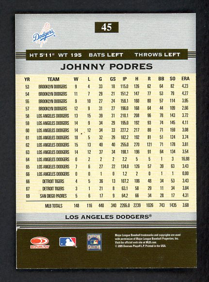 2005 Donruss Greats #045 Johnny Podres Dodgers NR-MT Signed 520684