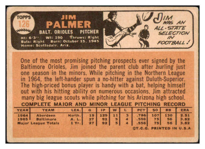 1966 Topps Baseball #126 Jim Palmer Orioles GD-VG 520822