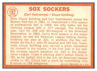 1964 Topps Baseball #182 Carl Yastrzemski Chuck Schilling VG 521026
