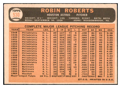 1966 Topps Baseball #530 Robin Roberts Astros GD-VG 521052