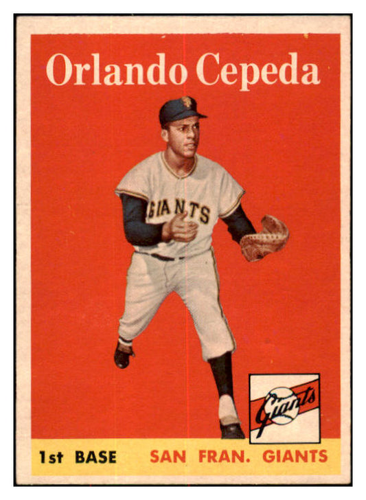 1958 Topps Baseball #343 Orlando Cepeda Giants EX+/EX-MT back mc 521200
