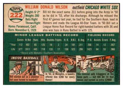 1954 Topps Baseball #222 Bill Wilson White Sox EX-MT 522053