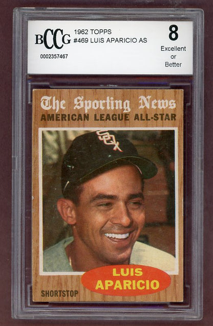 1962 Topps Baseball #469 Luis Aparicio A.S. White Sox BCCG 8 523006