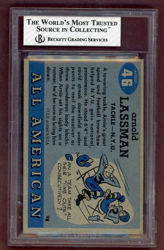 1955 Topps Football #046 Arnie Lassman NYU BVG 7 NM 523034