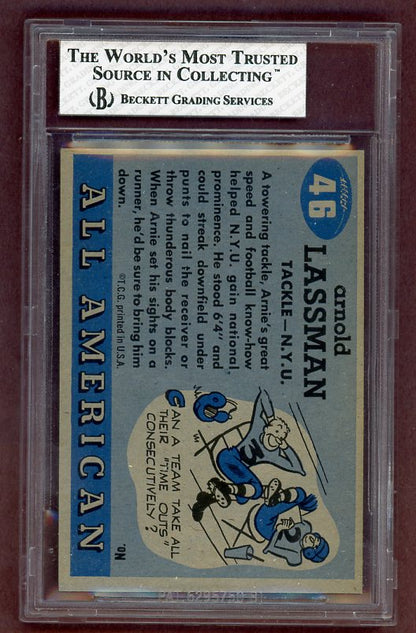1955 Topps Football #046 Arnie Lassman NYU BVG 7 NM 523034