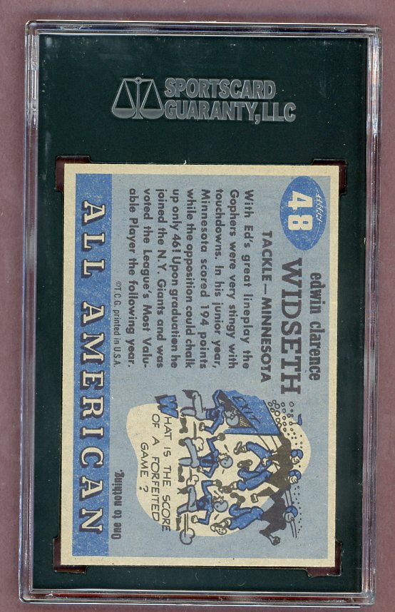 1955 Topps Football #048 Ed Widseth Minnesota SGC 7 NM 523036