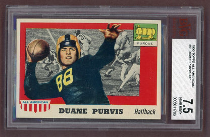 1955 Topps Football #051 Duane Purvis Purdue BVG 7.5 NM+ 523039