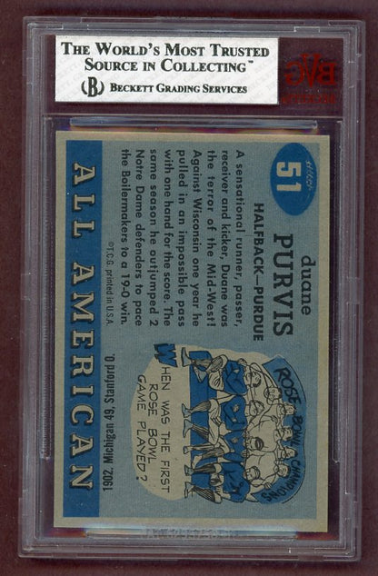 1955 Topps Football #051 Duane Purvis Purdue BVG 7.5 NM+ 523039